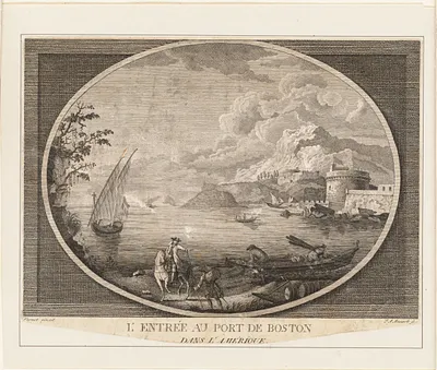 L'entrée au Port de Boston, dans L'Amérique