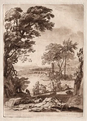 Liber Veritatis:  No. 47, A River Scene with the Finding of Moses