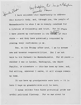 Address to Massachusetts State Legislature,  9 January 1961