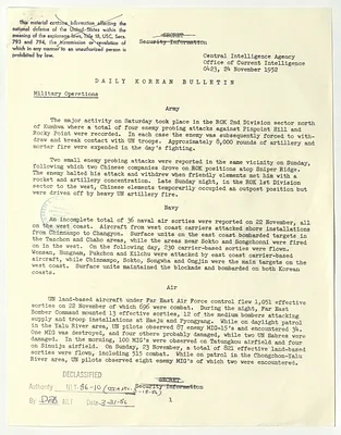 Memorandum, Daily Korean Bulletin