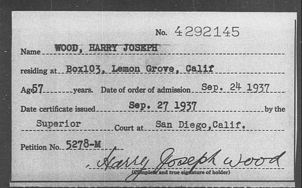 Wood, Harry Joseph - 1937