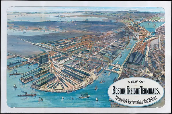 View of Boston freight terminals, the New York, New Haven & Hartford Railroad