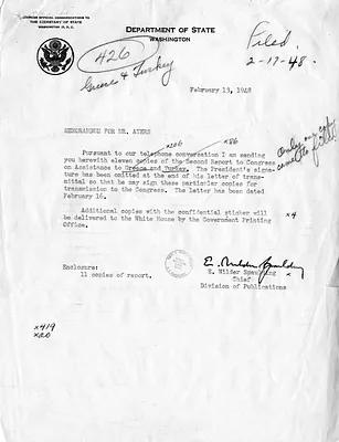 Memorandum from E. Wilder Spaulding to Eben Ayers
