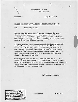 National Security Action Memorandum No. 71 Cyprus