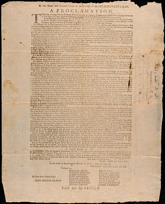 Proclamation of Independence by the General Court of MA Bay, 1776