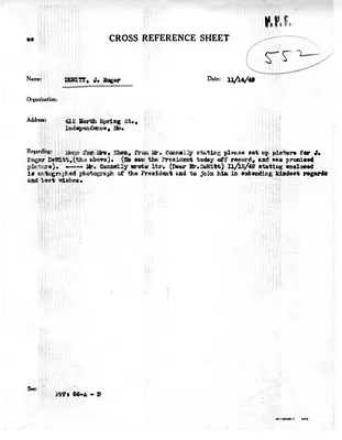 Cross Reference Memorandum