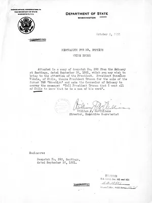 Memorandum from W. J. McWilliams to William Hopkins, with Attachment