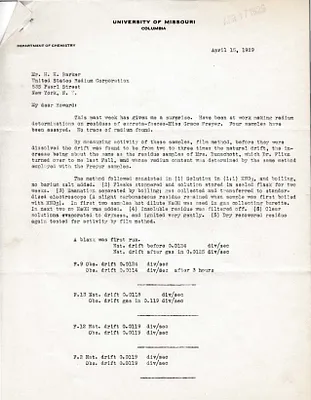 Letters Received to H.H. Barker, April 15, 1929