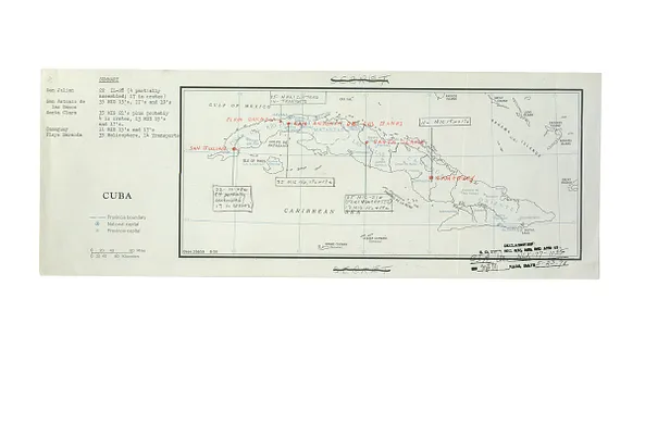 Map of Aircraft Locations in Cuba