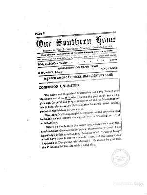 Clipping from Our Southern Home, "Confusion Unlimited"
