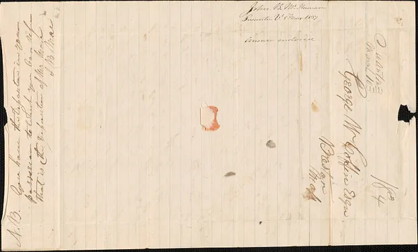 John B. McNamara to George Coffin, 8 March 1837