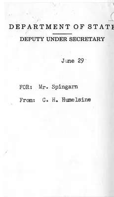 Memorandum from Carlisle H. Humelsine to Stephen Spingarn