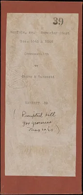 Itemized bill for groceries for Nicola Sacco from grocer, Carlos M. Affe