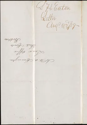 S. H. Eaton to W. A. Harrington, 23 August 1859