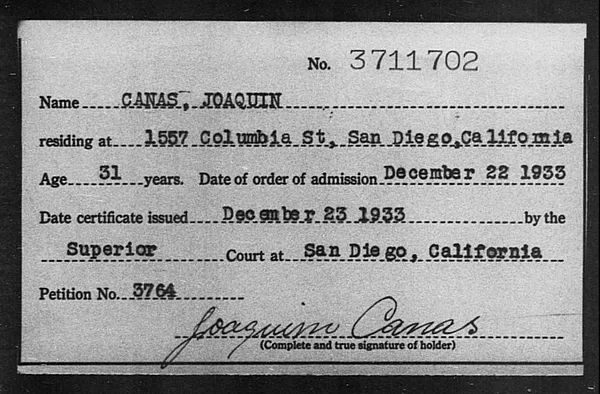 Canas, Joaquin - 1933