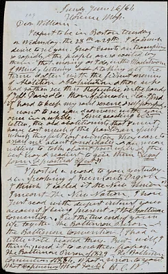 Letter from Henry Clarke Wright, Florence, Mass[achusetts], to William Lloyd Garrison, [18]64 June 26