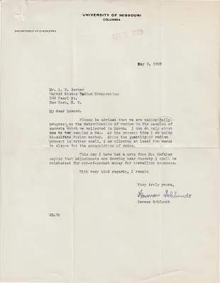 Letters Received to H.H. Barker, May 6, 1929