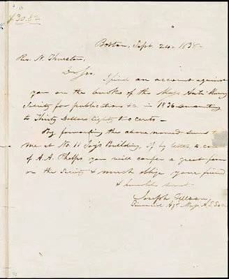Letter from Nathaniel Thurston, Lowell, [Massachusetts], to Amos Augustus Phelps, 1838 Sept[ember] 24