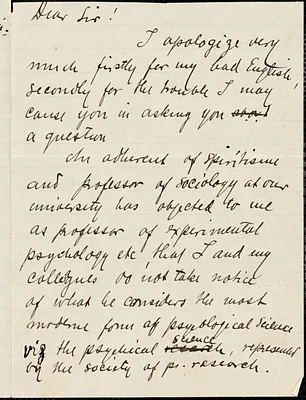 Aal, Anathon, 1867-1941 autograph letter signed to Hugo Münsterberg, Christiana, Norway?