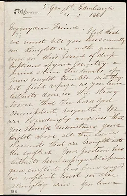 Letter from Eliza Wigham, 5 Gray St[reet], Edinburgh, [Scotland], to William Lloyd Garrison, 31 - 5 - 1861