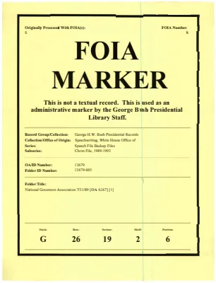 National Governors Association 7/31/89 [OA 6267] [1]