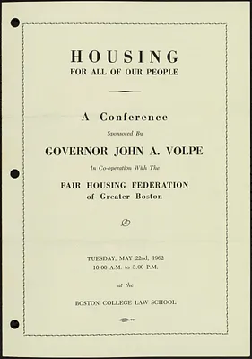 “Housing for All of Our People” conference program