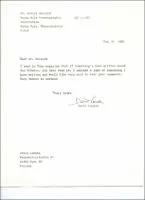 Correspondence: Letter from David Landau to Dr. Robert Ballard (WHOI - Senior Scientist Head, Deep Submergence Laboratory).