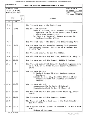 President Gerald R. Ford's Daily Diary, September 19, 1974