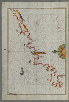 Map of the Anatolian Coast Along the Kerme Bay