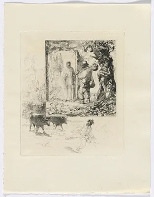 Frédéric Mistral: Mémoires et Recits by Frédéric Mistral: vagabond and monk/ landscape with cows (insert after 160)
