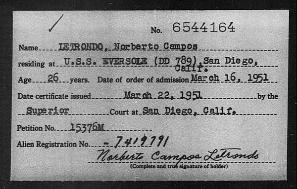 Letrondo, Norberto Campos - 1951