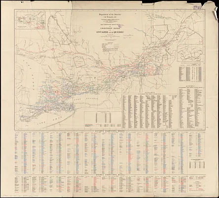 Map showing branches of chartered banks in Ontario and Quebec