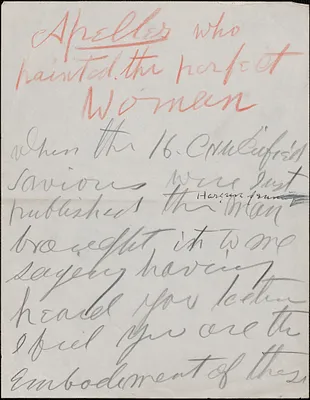 [Victoria Woodhull Martin] autograph note, [Bredon's Norton, Worcestershire, Eng.?], approximately 1901-1927