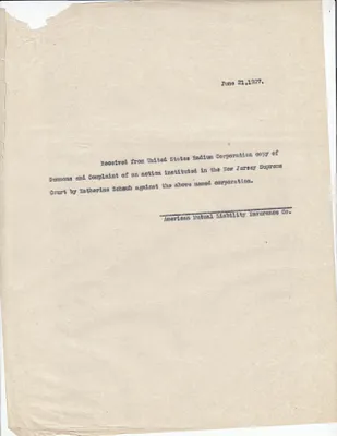Receipt, June 21, 1927
