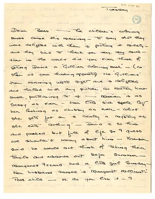 Letter from Christine Wallace to Bess W. Truman