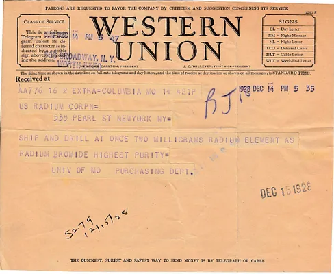 Telegram, December 14, 1928