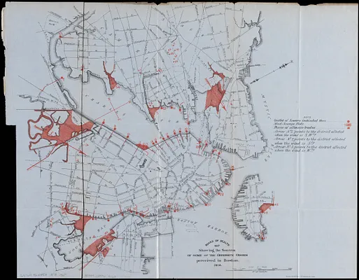 Map showing the sources of some of the offensive odors perceived in Boston, 1878