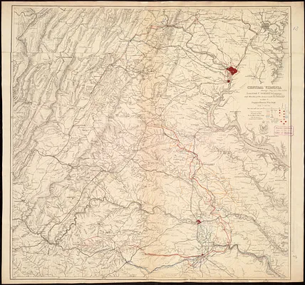 Central Virginia showing Lieut. Gen'l. U.S. Grant's Campaign and marches of the armies under his command in 1864-65