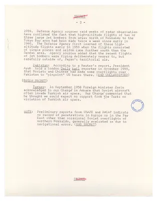 Soviet Overflights of Free World Areas