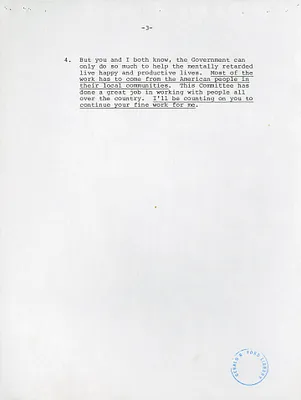 Briefing Paper for President Gerald R. Ford's Meeting with the President's Committee on Mental Retardation