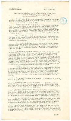 Press Release, Speech of President Harry S. Truman, Rock Island, Illinois