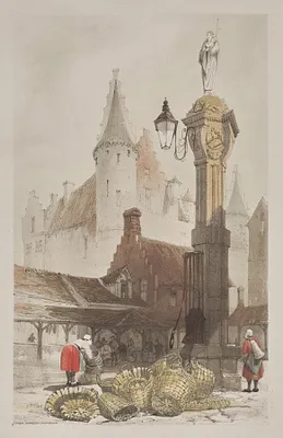 Picturesque Architecture in Paris, Ghent, Antwerp, Rouen:  Fish Market, Antwerp, Belgium