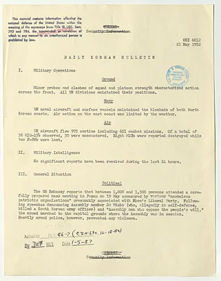 Memorandum, Daily Korean Bulletin