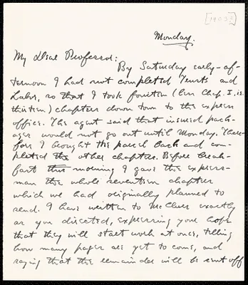 Holt, Edwin B. (Edwin Bissell), 1873-1946 autograph letter signed to Hugo Münsterberg, Cambridge, Mass., [1903?]