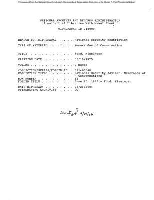 June 10, 1975 - Ford, Kissinger