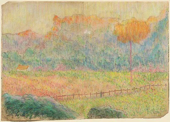 Study for "Landscape with Figure and Houses"