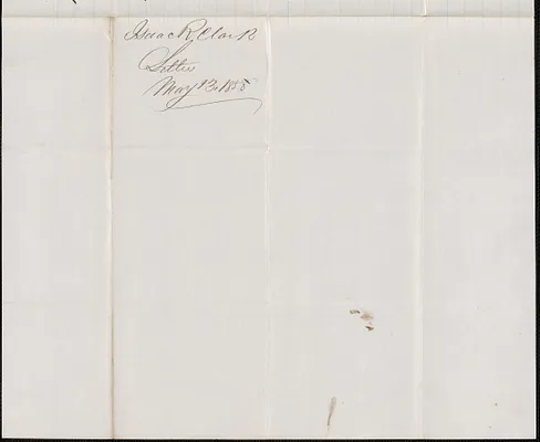 Isaac R. Clark to W. A. Harrington, 13 May 1858