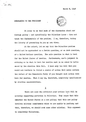 Memorandum to President Harry S. Truman