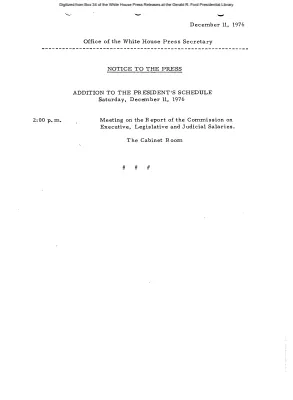 Addition to President's Schedule, Saturday, December 11, 1976