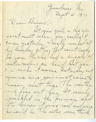Letter from Harry S. Truman to Bess Wallace